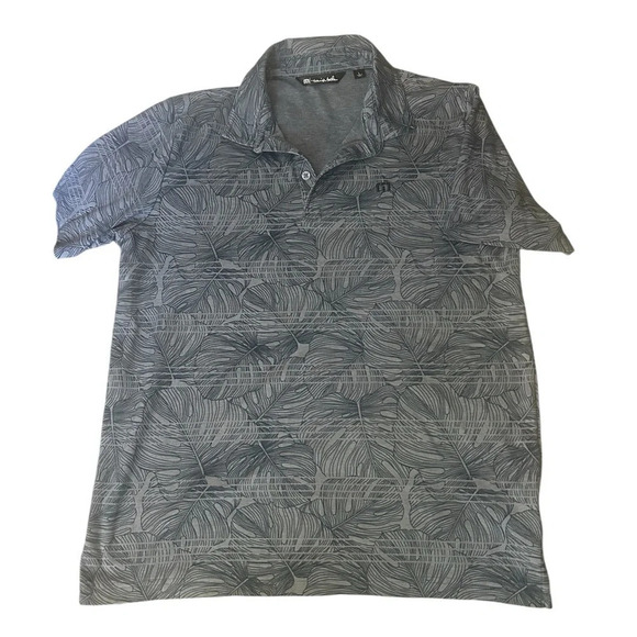 Travis Miller men’s L floral blue golf  shirt in excellent condition - Picture 3 of 7